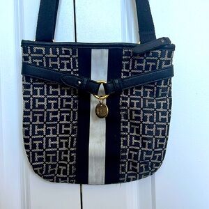 Tommy Hilfiger purse, crossbody bag, gold details, used.